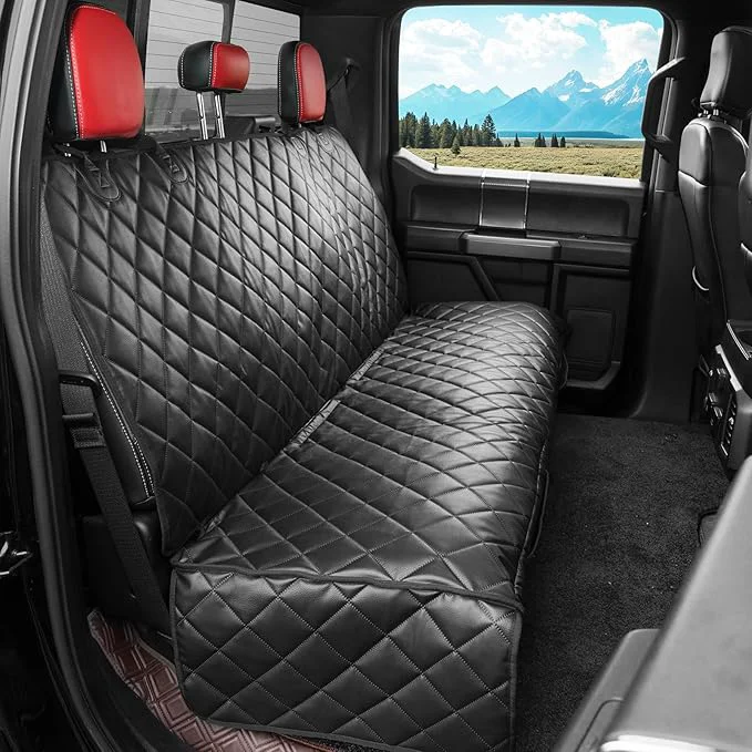 High-End Dog Car Seat Cover for Back Seat Waterproof Truck Back Seat Cover for Dogs Heavy-Duty Scratchproof Pu Leather Bench Seat Covers for Trucks Ford F150 Chevrolet Silverado Ram1500 GMC Sierra ToyotaAbout ThisOverview Top-Quality