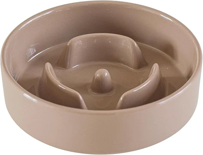 Effective Ceramic 0.9 Cup Dog Bowl Slow Feeder for Small Dog 6.1inch Pet Slow Feeder Stop Bloat Preventing Choking Single Bowl-Brown Coffee About ThisOverview Sophisticated