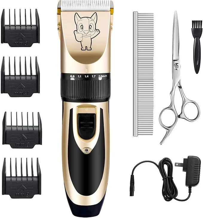 Prestigious Highdas Dog Grooming Kit Clippers Low Noise Electric Quiet Rechargeable Cordless Pet Hair Thick Coats Clippers Trimmers Set Suitable for Dogs Cats and Other Pets Gold About ThisOverview Fine Crafted