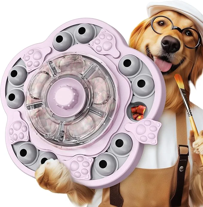 Traditional KADTC 3 Levels of Step-by-Step Challenge Large Size Dog Puzzle Feeder Toy - U.S. Brand Design Spin-to-Release Treat Dispenser For Dogs Boredom Toys Mental Stimulation Enrichment Slow Feeding PuzzlesAbout This Flexible