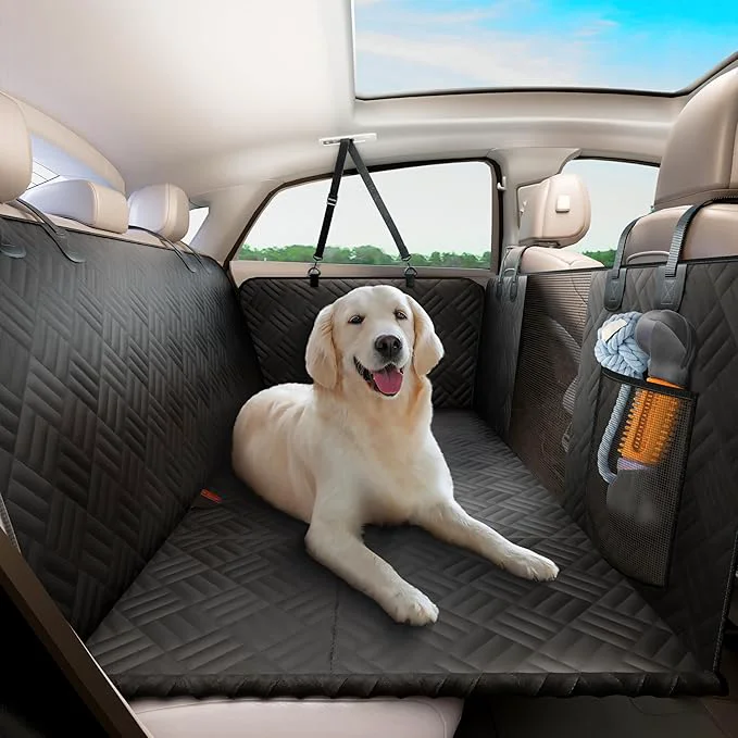 World-Class ELLINI Dog Car Seat Cover for Back Seat Hard Bottom Back Seat Extender for Dogs Holds 400lbs 600D Heavy Duty Scratch-Proof Waterproof Dog Hammock for Car SUVAbout ThisOverview Outstanding