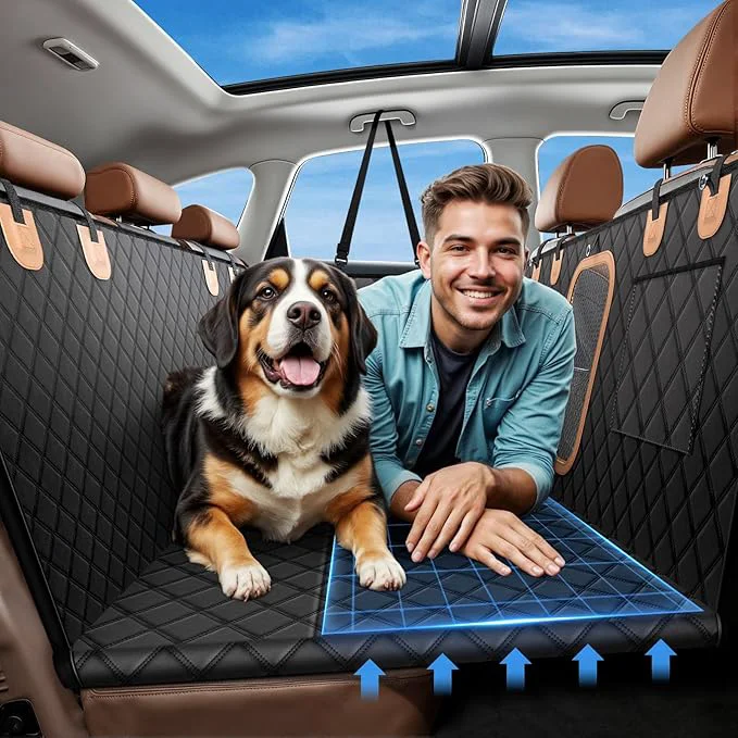 Premium A-Pce 600D Heavy Duty Dog Car Seat Cover for Back Seat 2025 Upgraded Hard Honeycomb Bottom Back Seat Extender for Dogs- Holds 600lbs Waterproof Scratch Proof Nonslip Dog Hammock for SUVAbout ThisOverview Selected