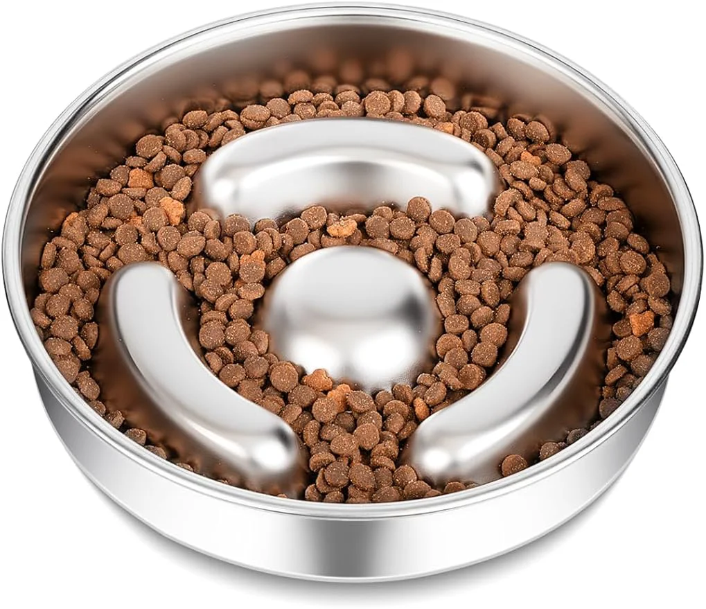 Verified Slow Feeder Dog Bowl Stainless Steel，8-inch Diameter Dog Slow Feeder Bowl，Heavy Duty with Non-Slip Rubber Base，2Cups Capacity for Medium Large Dog.Thick and Heavy EditionAbout ThisOverview World-Class