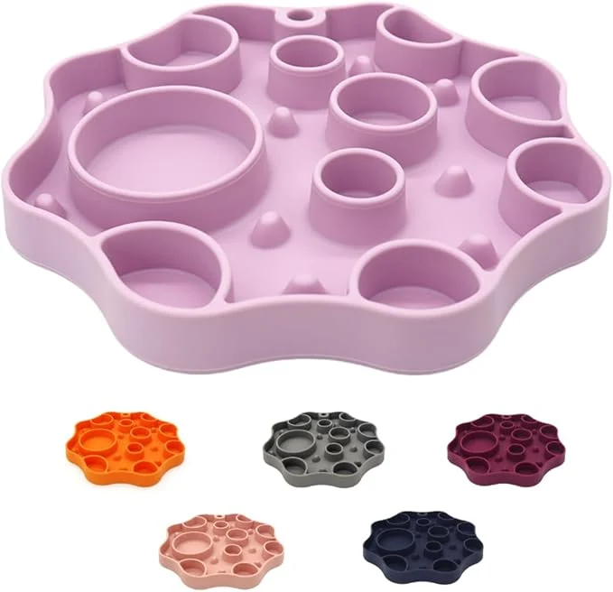 Lightweight Non-Slip Slow Feeder Pet Bowl – Anti-Choking Feeding Bowl with Suction Cups for Dogs Cats Promotes Healthy Digestion Purple Bubble About ThisOverview Consistent