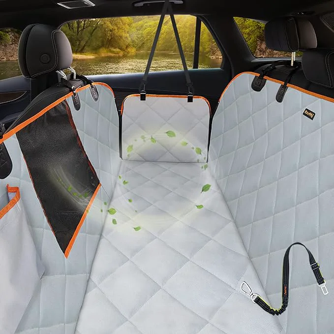 Safe iBuddy Dog Seat Cover for Tesla Model 3 Waterproof Car Seat Protector with Mesh Window Dog Car Hammock Against Dirt and Fur Anti-Scratch Nonslip Machine Washable Back Seat Cover for Model YAbout ThisOverview Easy-to-Use