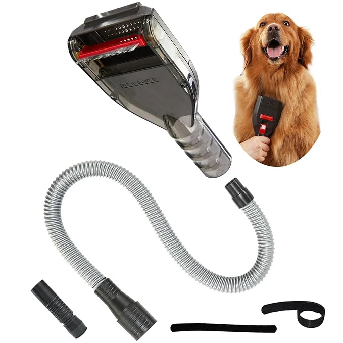 Verified Dog Brush Vacuum Attachment with 1 -1.75 Universal Adapters for Vacuum Cleaners Pet Hair Shedding Grooming Tool Kit with Long Extension Hose Exceptional