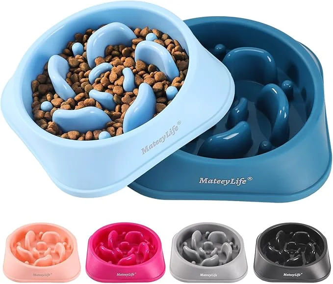 Comfortable MateeyLife Slow Feeder Dog Bowls 2PCS Anti-Choking Puzzle Dog Food Bowls Anti-Slip Interactive Feeding Slow Down Eating Bloat Stop Maze Dishes for Medium BreedsAbout ThisOverview Flexible
