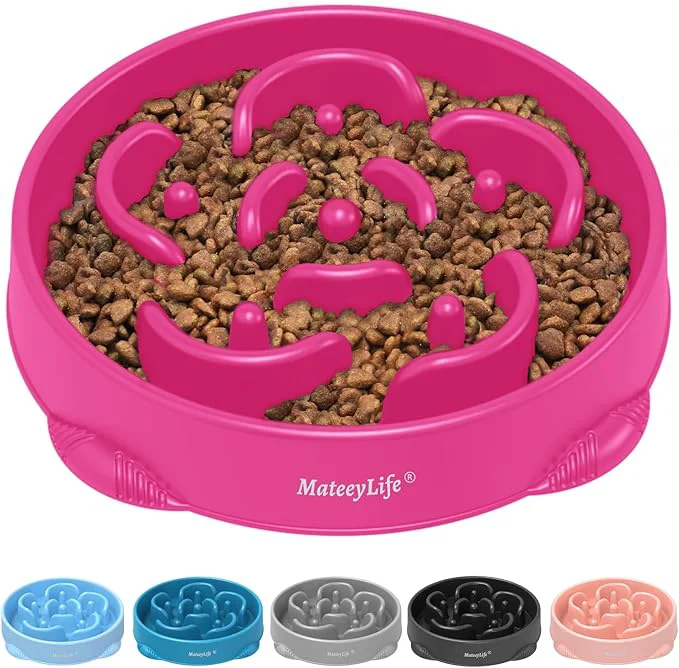 Original MateeyLife Large Slow Feeder Dog Bowls Anti-Choking Puzzle Dog Food Bowls Anti-Slip Interactive Feeding Slow Down Eating Bloat Stop Maze Dishes for Large Breeds 4 Cups PurpleAbout ThisOverview Secure
