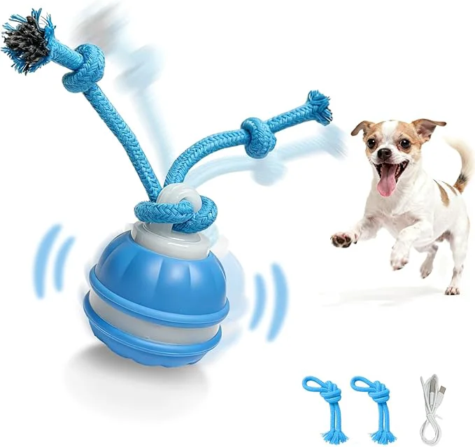 Carefully Designed Interactive Dog Toys Dog Ball Automatic Rolling and Bouncing Moving Dog Toy Squeaky Rolling Balls with Flashing Light USB Rechargeable Chew Toys for Puppy Small Dogs Pet Ball to Keep Them BusyAbout This Fashionable