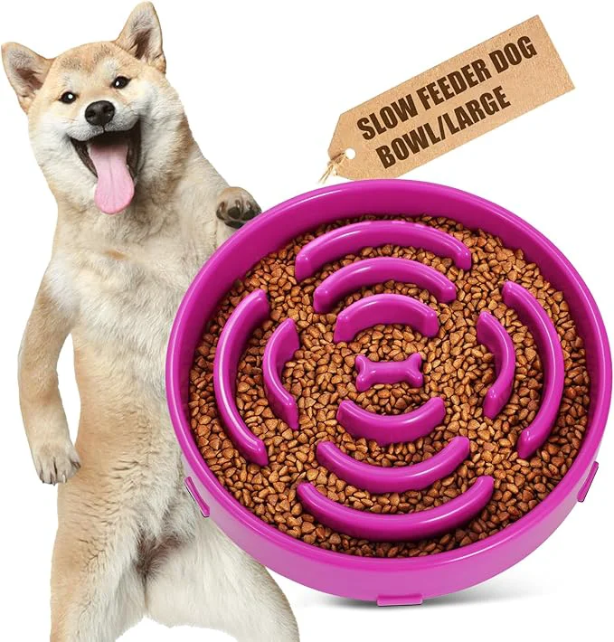 Professional WHIPPY Large Slow Feeder Dog Bowls for Large Medium Dogs Anti-Chocking Slow Feeding Maze Dog Food Bowl Slow Eating Interactive Bloat Stop Puzzle Bowl PurpleAbout ThisOverview Official