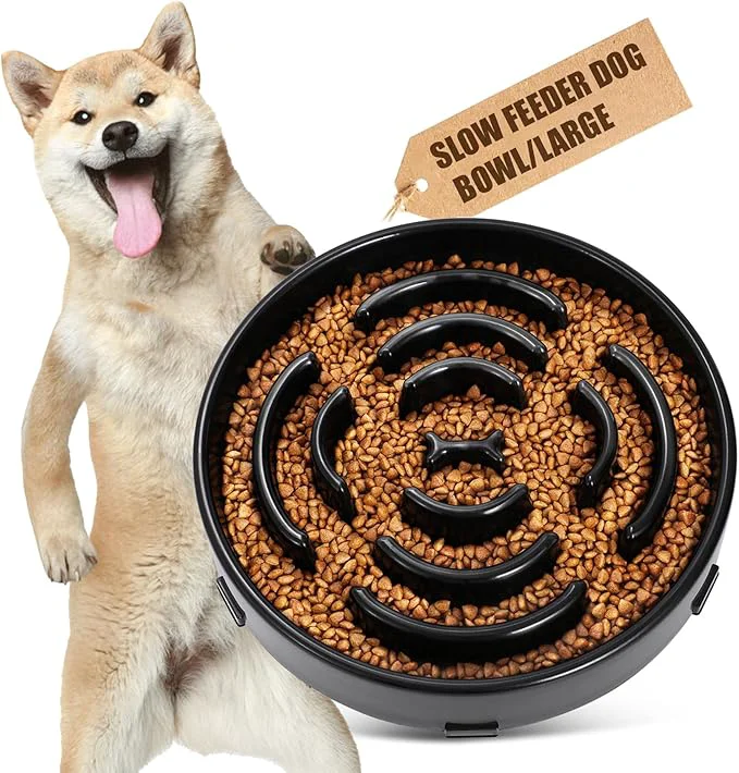 Eco-Friendly WHIPPY Large Slow Feeder Dog Bowls for Large Medium Dogs Anti-Chocking Slow Feeding Maze Dog Food Bowl Slow Eating Interactive Bloat Stop Puzzle Bowl BlackAbout ThisOverview Easy-to-Use