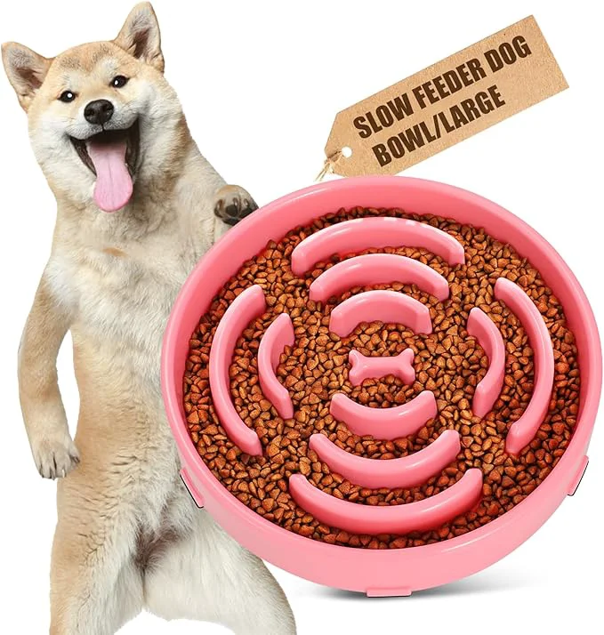 Versatile WHIPPY Large Slow Feeder Dog Bowls for Large Medium Dogs Anti-Chocking Slow Feeding Maze Dog Food Bowl Slow Eating Interactive Bloat Stop Puzzle Bowl PinkAbout ThisOverview Trusted