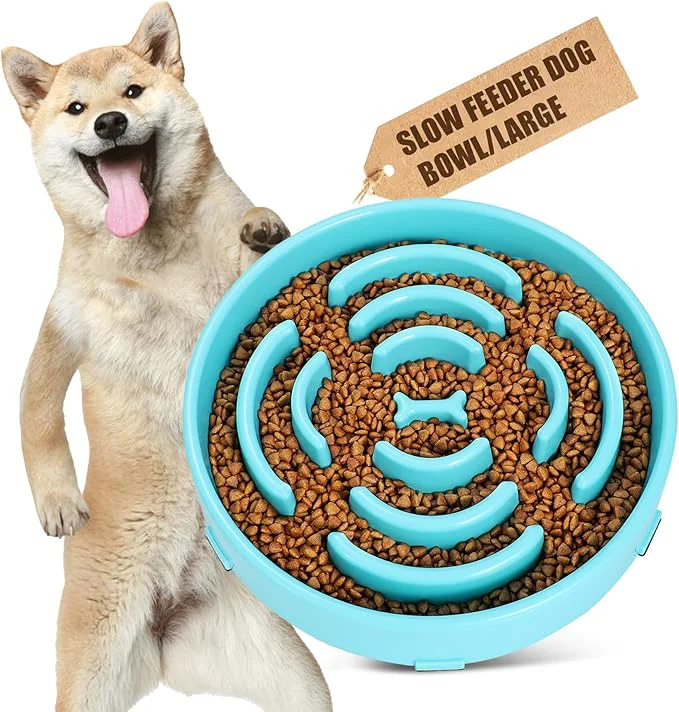 Breathable WHIPPY Large Slow Feeder Dog Bowls for Large Medium Dogs Anti-Chocking Slow Feeding Maze Dog Food Bowl Slow Eating Interactive Bloat Stop Puzzle Bowl Sky BlueAbout ThisOverview Fashionable