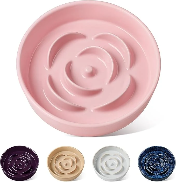 Professional vancasso Slow Feeder Dog Bowl 0.6 Cups Ceramic Dog Food Dish for Fast Eaters Small Breed Puzzle Bowl for Small Dogs and Cats PinkAbout ThisOverview Quality