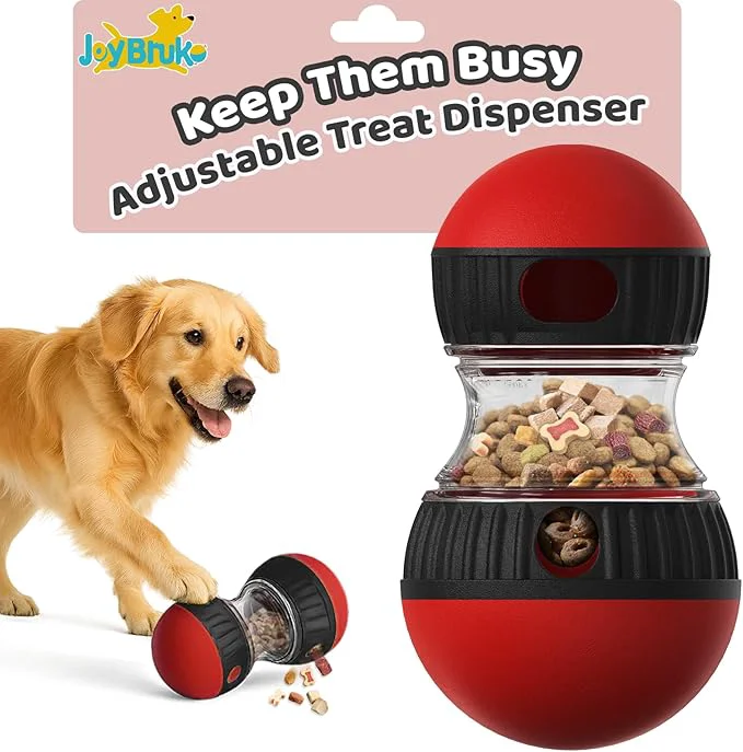 Modern Interactive Dog Treat Puzzle Toys Treat Dispensing Dog Enrichment Toys to Keep Them Busy Adjustable Puppy Puzzle Feeder for Smart Dogs Cognitive Toy for Small Medium Large Breed RedAbout This Elegant