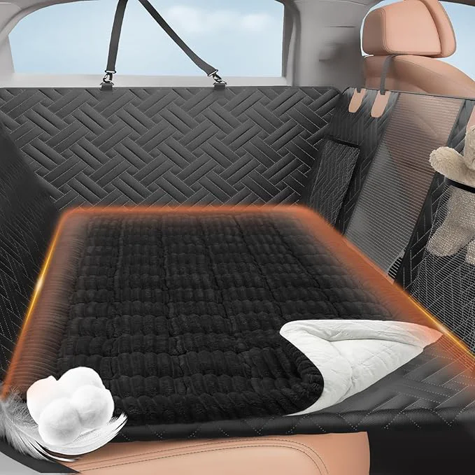 Functional Backseat Pet Bed Mat Deluxe Dog Seat Covers Truck Plaid Dog Bed for Car Back Seat Non-Slip Travel Pet Mat Back seat Extenders for Car SUV for L-Black About ThisOverview Recyclable