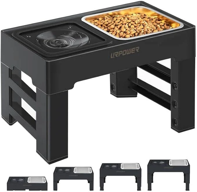 Smooth URPOWER 2-in-1 d Dog Bowls 4 Height Adjustable Raised Dog Bowls with No Spill Water Bowl and Stainless Steel Food Bowl Non-Slip Stand for Small Medium Large DogsAbout ThisOverview Easy-to-Use
