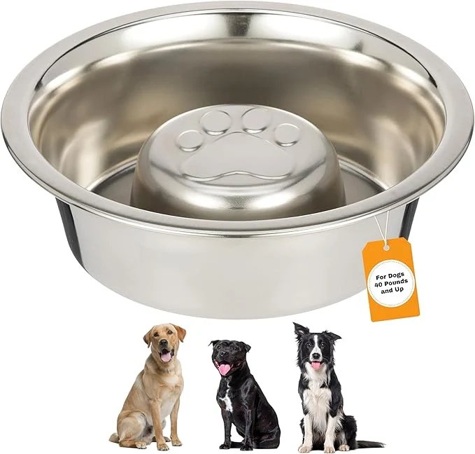 Practical Neater Pet Brands Stainless Steel Slow Feed Dog Bowl for Fast Eating Large Breed Metal Slow Feeder Dog Bowl Fits in Large Neater Feeders for Puppy or Dogs 40 lbs 3 Cup Food CapacityAbout ThisOverview First-Class