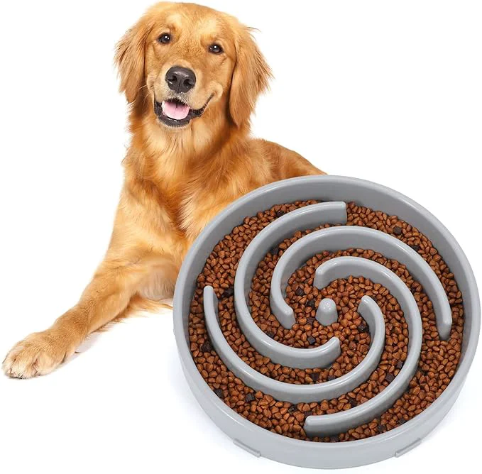Minimalist Slow Feeder Large Dog Bowls for Large Medium Dog Non Slip Maze Puzzle Bowl Pet Slower Food Feeding Dishes Interactive Bloat Stop Dog Bowl Preventing Choking Healthy Dog Bowl Light GrayAbout ThisOverview Safe