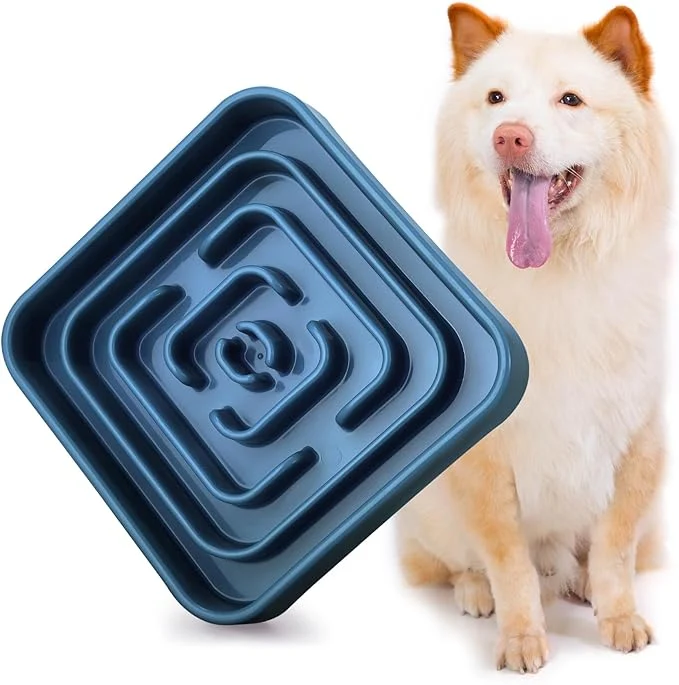 Versatile Slow Feeder Dog Bowls for Large Medium Dogs Anti-Choking Slow Eating Maze Dog Food Bowl Anti-Slip Slow Feeding Pet Puzzle Bowl Dark BlueAbout ThisOverview Excellent