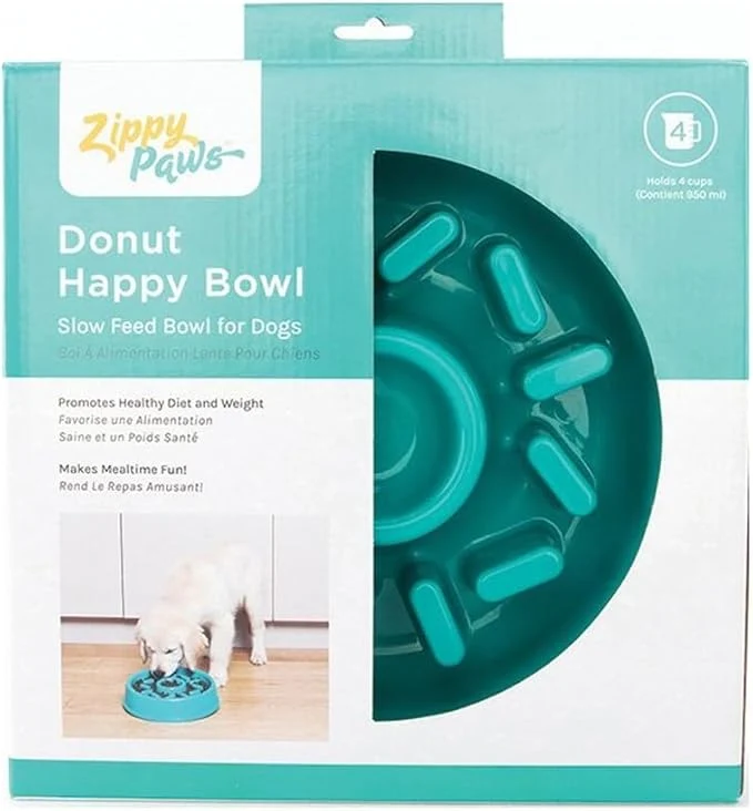Enhanced ZippyPaws - Happy Bowl - Slow Feeder Dog Bowl - Up to 10x Slower Eating - Dishwasher Safe Non Slip - DonutAbout ThisOverview Superior