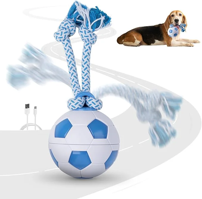 Effective Pet Prime Interactive Dog Ball Toy with Rope Rechargeable Automatic Rolling Ball with Motion Activated 3 Play Modes for Medium Large Dogs Self-Moving Toy to Keep Pets Busy and EntertainedAbout This Fast
