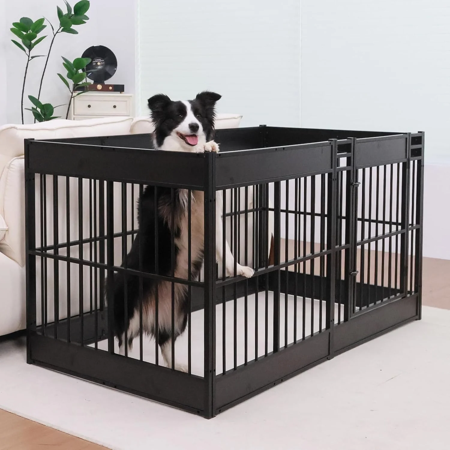 Smart Dog Playpen 31.5 Height Dog Pen Indoor Heavy Duty Safe and Sturdy Furniture Style Puppy playpen Enhanced