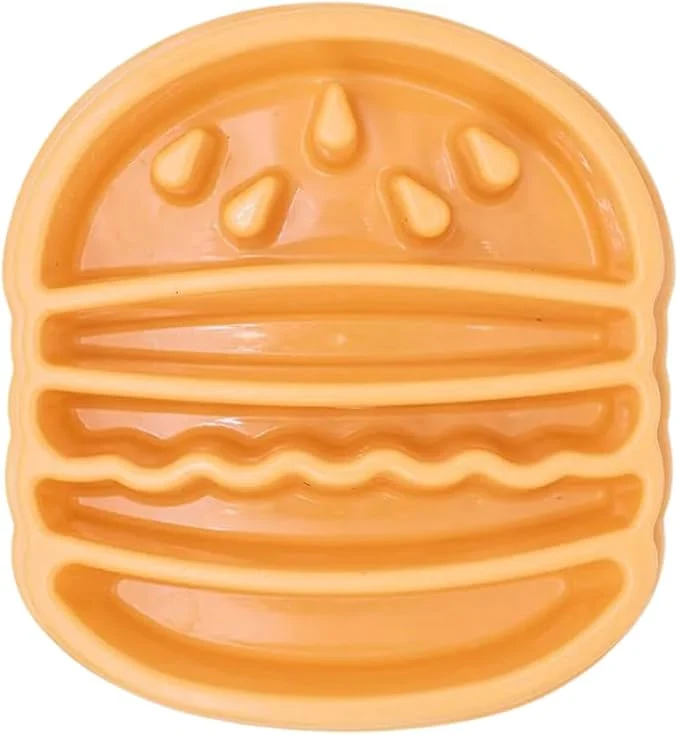 Solid ZippyPaws Happy Bowl - Slow Feeder Dog Puppy Bowl Interactive Puzzle Feeder for Small Medium Large Dogs Up to 10x Slower Eating Non Slip Base Holds 4 Cups - HamburgerAbout ThisOverview Versatile