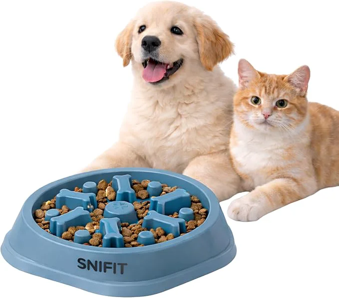Sophisticated Slow Feeder Bowl for Small Medium Cats Dogs - Durable Slow Feeding Bowl with Non-Slip Base - Anti-Choking Puzzle Food Bowl for Dogs That Helps Mental Stimulation Reduces Fast Eating-BlueAbout ThisOverview Innovative