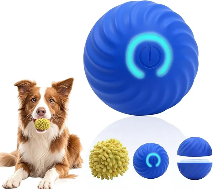 User-Friendly Interactive Dog Ball Toys - For Smart Small Medium Dog Toys to Keep Them Busy with 2 Cover Automatic Rolling and Jumping Pet Balls Ball for Dogs Pet Interactive Toy Balls - Rechargeable BlueAbout This Premium
