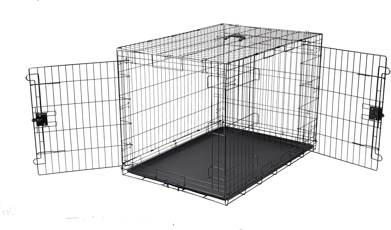 Clean Amazon Basics Durable Foldable Metal Wire Dog Crate with Tray Double Door 42 x 28 x 30 in Black Environmentally Friendly