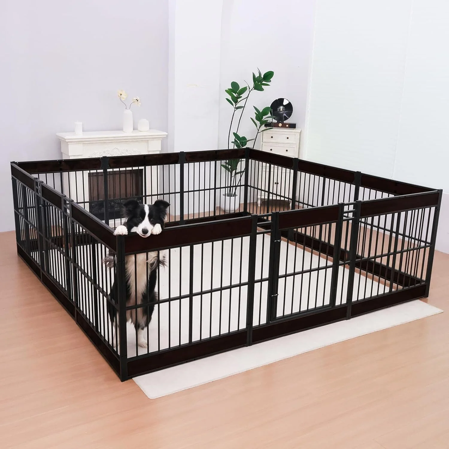 Sustainable Dog Playpen 31.5 Height Dog Pen Indoor Heavy Duty Safe and Sturdy Furniture Style Puppy Pen 12 Panels 31.5 High Black Original