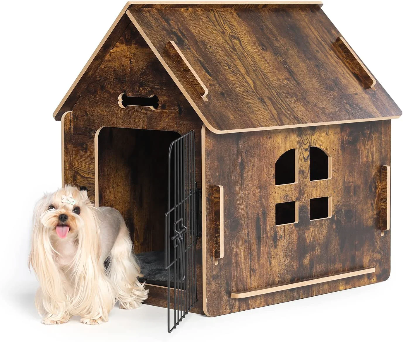 Advanced Dog House Indoor for Small Dogs or Cats Cozy Wooden Design Small Indoor Bed House with Air Vents and d Floor Warm Dog Cave Carefully Designed