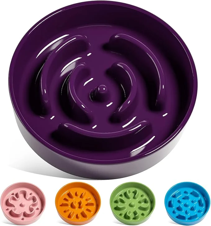 Detailed LE TAUCI Ceramic Slow Feeder Dog Bowls Small Breed 0.6 Cups Dog Food Dish for Fast Eaters Puzzle Bowl for Small Dogs and Cats PurpleAbout ThisOverview Crafted