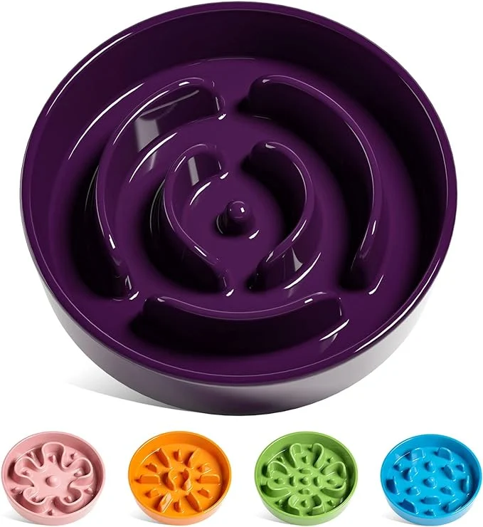 Artisan LE TAUCI Dog Bowls Slow Feeder Ceramic 1.5 Cup Slow Feeding Bowl for Small and Medium Breed Puzzle Dog Food Bowl for Fast Eater Maze PurpleAbout ThisOverview Versatile