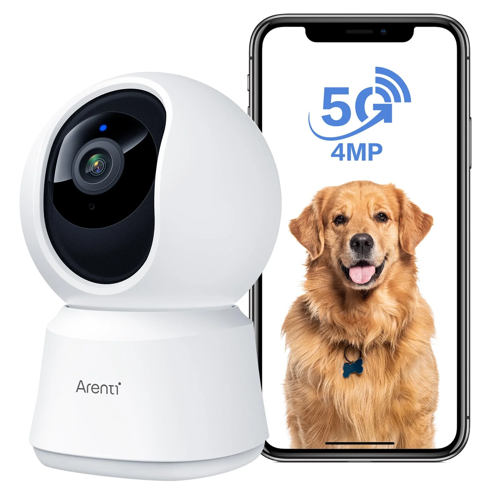 Certified ARENTI 4MP Dual-Band Indoor Security Camera with AI Motion Auto Tracking Night Vision Artisan