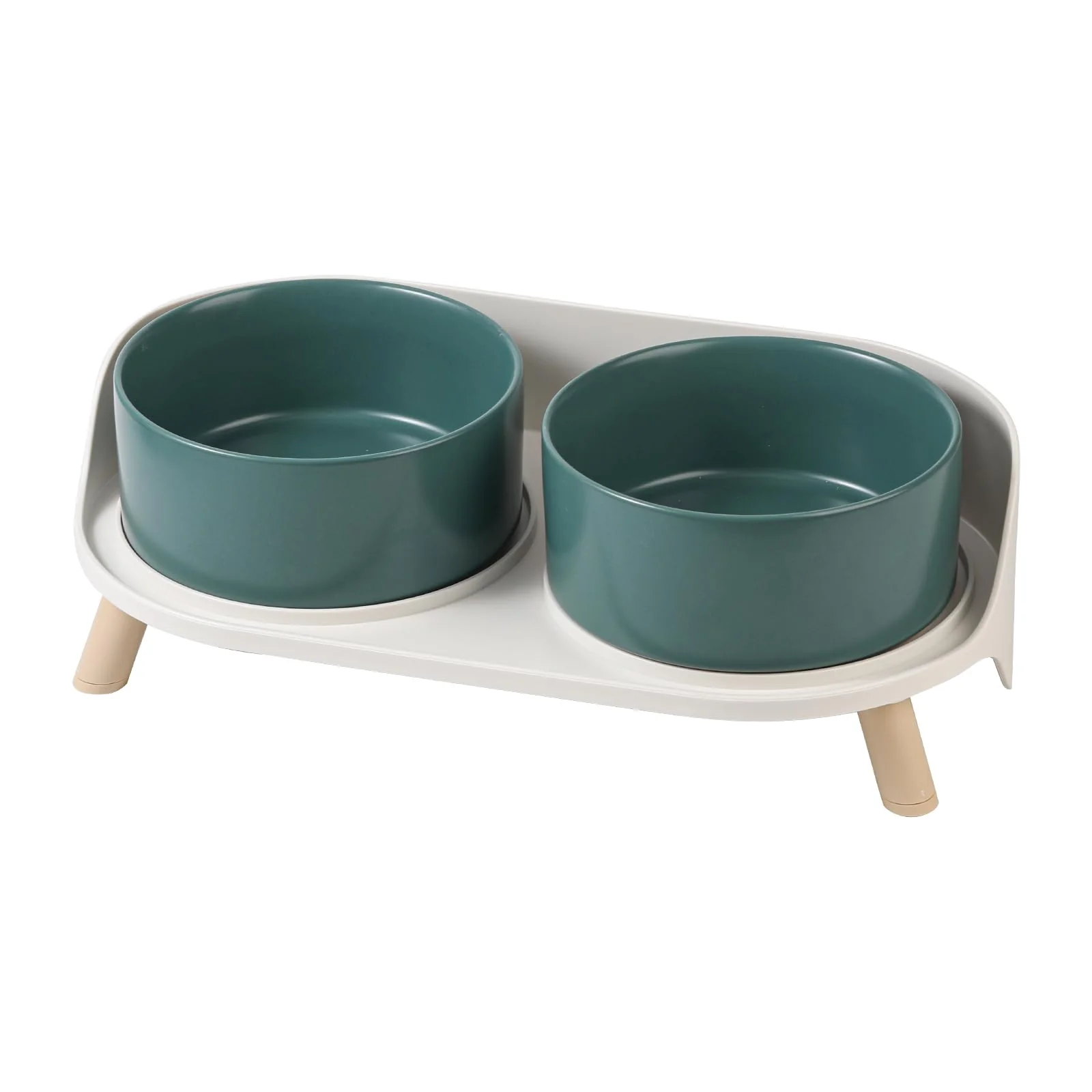 Refined AHX d Ceramic Dog Bowl Set – Double Raised Dishes with Stand 2x850 ml Fine Crafted