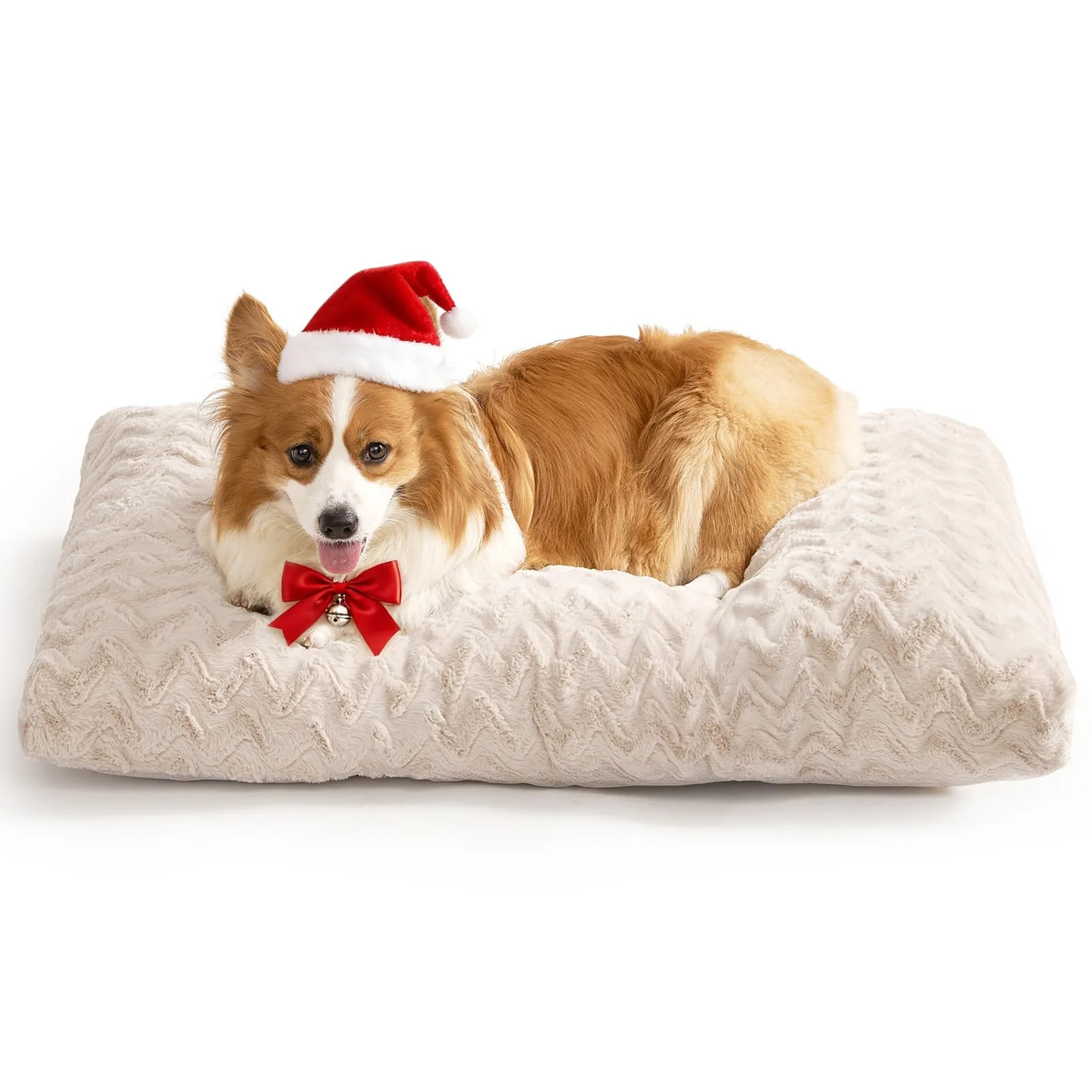 Specialty EHEYCIGA Washable Dog Crate Bed for Large Dogs — Reversible Plush Faux Fur Mattress 35in x 23in x 3.5in Beige High-Grade