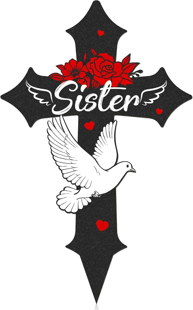 Premium Cross Grave Decorations for Cemetery Sympathy Memorial Stakes for Loss of Convenient