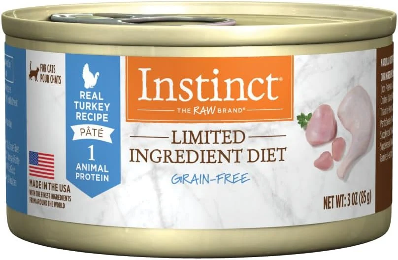 Minimalist Instinct Limited Ingredient Diet Natural Wet Cat Food Grain Recipe - Turkey 3 oz. Cans Pack of 24 Sustainable