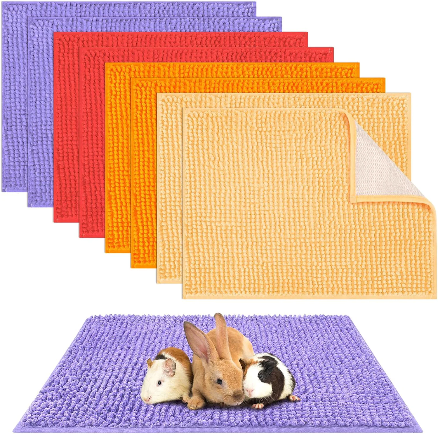 Eco-Friendly Barydat 8 Pcs Guinea Pig Cage Liner for Guinea Pig Cage Bedding Reusable Rabbit Mat Pad Washable Training Pad Animal Sleeping Bedding Mat Exclusive
