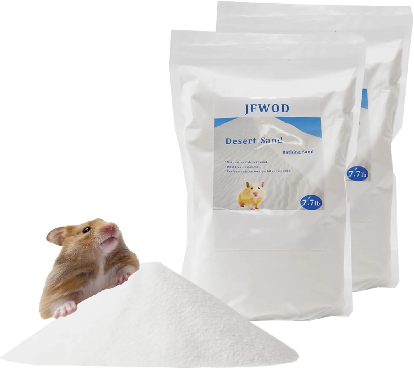 Pure Hamster Bath Sand 15.4lb Dust Desert Sand or Potty Litter Sand for Hamster Chinchillas Gerbil Syrian Mice Small Animals White Certified
