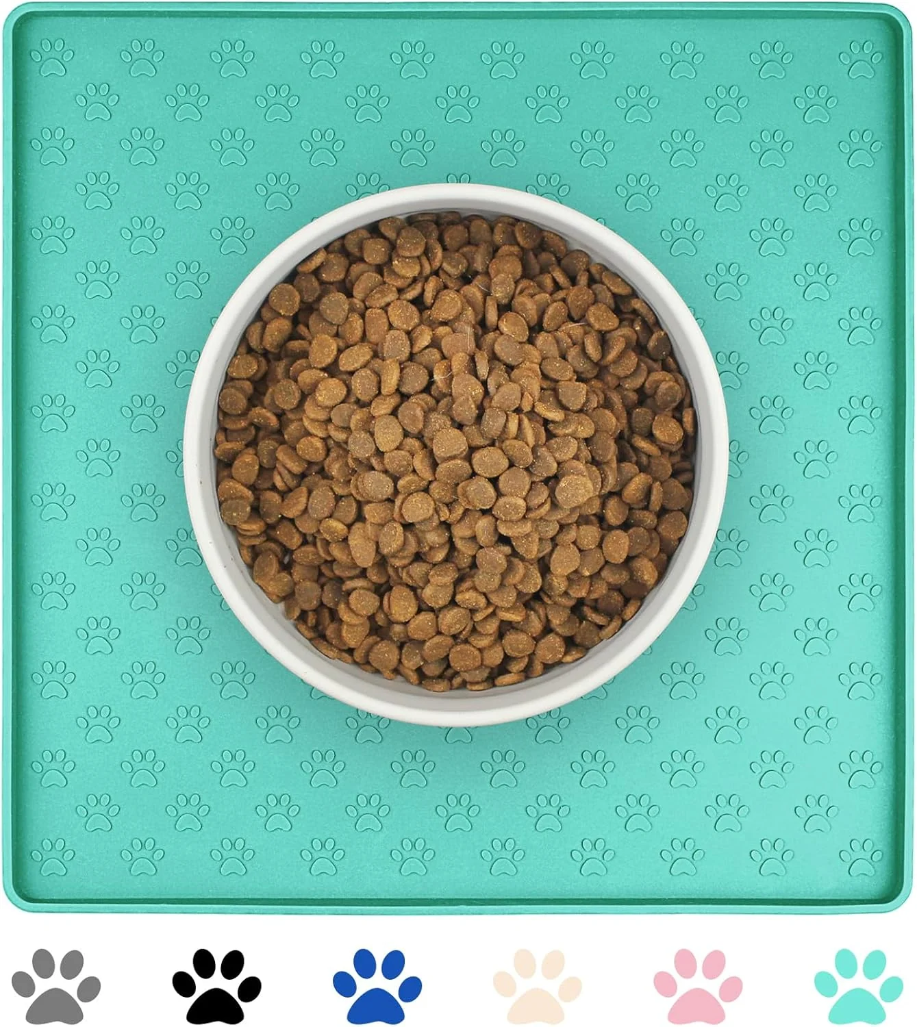 Soft Ptlom Pet Placemat for Dog and Cat Waterproof Non-Slip Silicone Feeding Bowl Mat Prevent Food and Water Overflow Puppy Dish Feeder Fountain Trays Suitable for Medium and Small Pets Green Contemporary