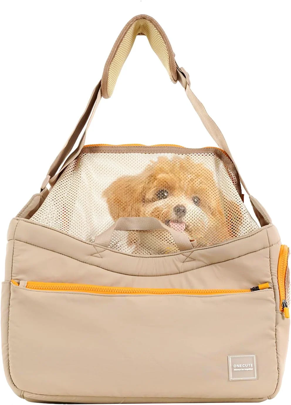 Clean Soft and Comfortable Pet Carrier and Business Backpack with Strong Support - I for Business Travel and Outings with Small Dogs and Cats Kahki 15.7 L x 5.5 W x 9.8 H，up to 16lbs Minimalist