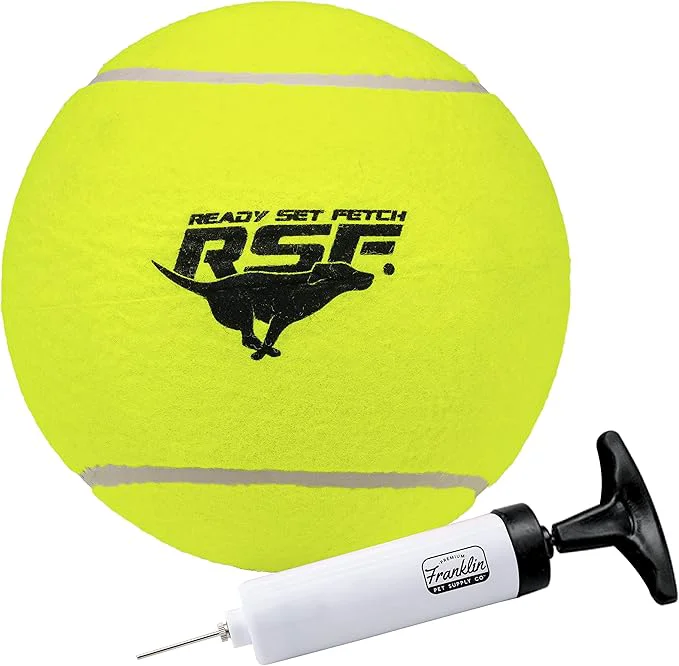 Superior Franklin Pet Supply Co. Ready Set Fetch Oversized Dog Tennis Ball - 8.5 Jumbo Size - Pump IncludedAbout This Genuine
