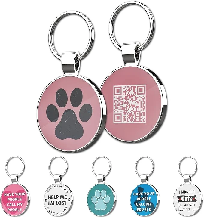 Recyclable MYLUCKYTAG QR Code Pet ID Personalized Dog Cat Collar Tag Profile Safe