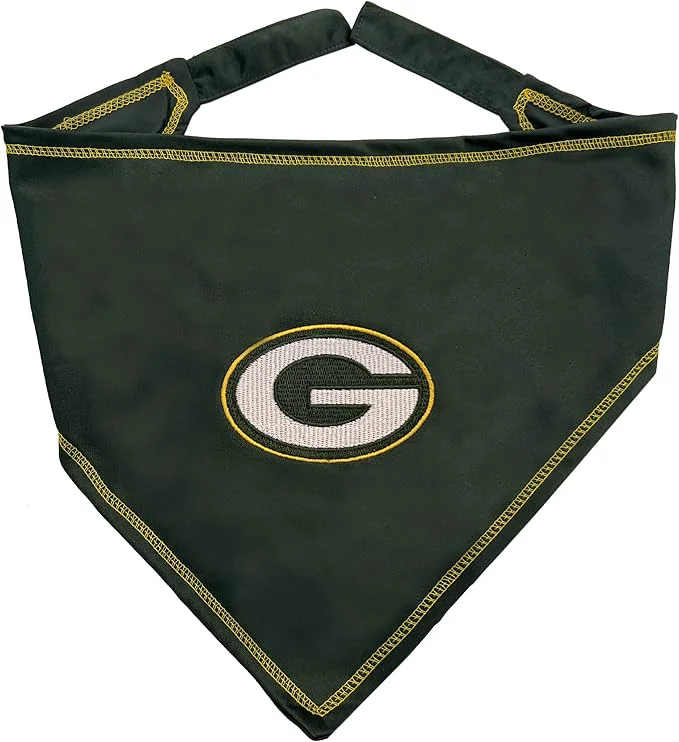 Trusted Pets First NFL Green Bay Packers TIE Bandana Large X-Large. Dog Bandana Scarf Relaxed