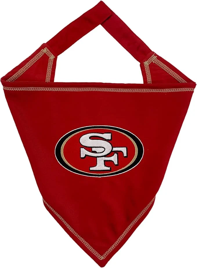 Carefully Designed Pets First NFL San Francisco 49ERS Tie Bandana Large X-Large. Dog Cat Scarf Bib Relaxed