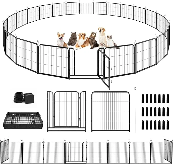 Versatile Dog Playpen Outdoor Extra Wide 24 Panels Heavy Duty Dog Fence 32 Height Quality