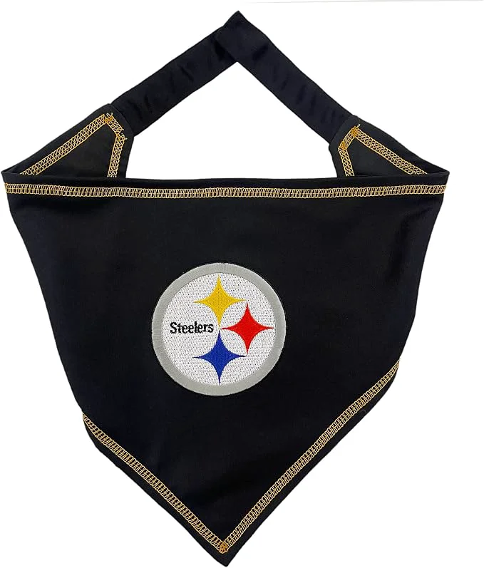 Eco-Friendly Pets First NFL Pittsburgh Steelers TIE Bandana Small Medium. Dog Bandana Scarf Healthy